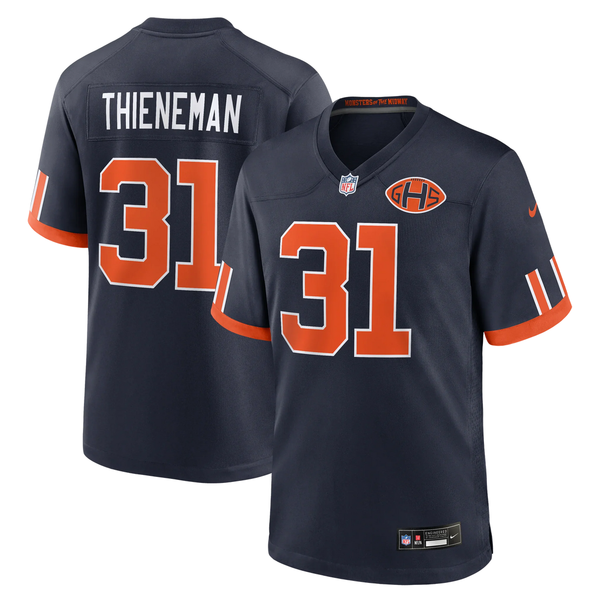 Any name & Number Chicago Bears Official NFL Nike Rivalries Collection Jersey
