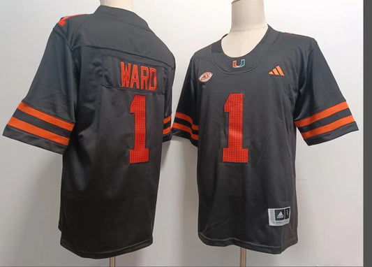 Cam Ward YOUTH KIDS Miami Hurricanes Official NCAA Adidas Jersey White black