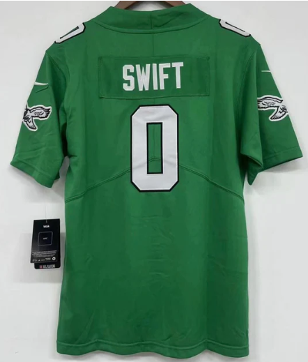 D’Andre Swift Philadelphia Eagles official Nike NFL Jersey Kelly Green