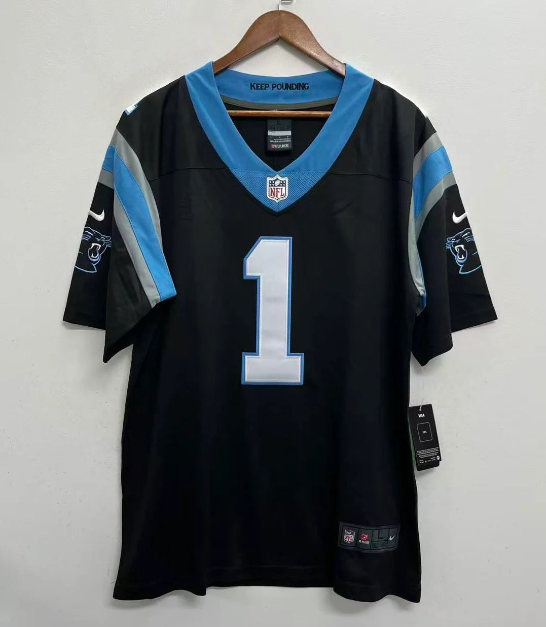 Cam Newton Carolina Panthers Official NFL NIKE Jersey black