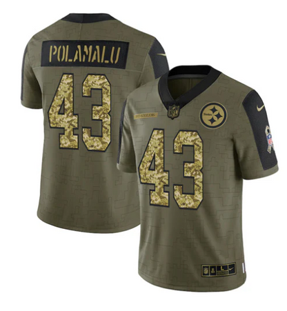 Troy Polamalu Pittsburgh Steelers military salute to service Nike Jersey