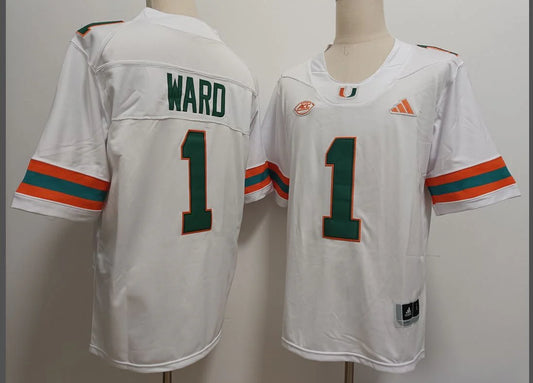 Cam Ward YOUTH KIDS Miami Hurricanes Official NCAA Adidas Jersey White