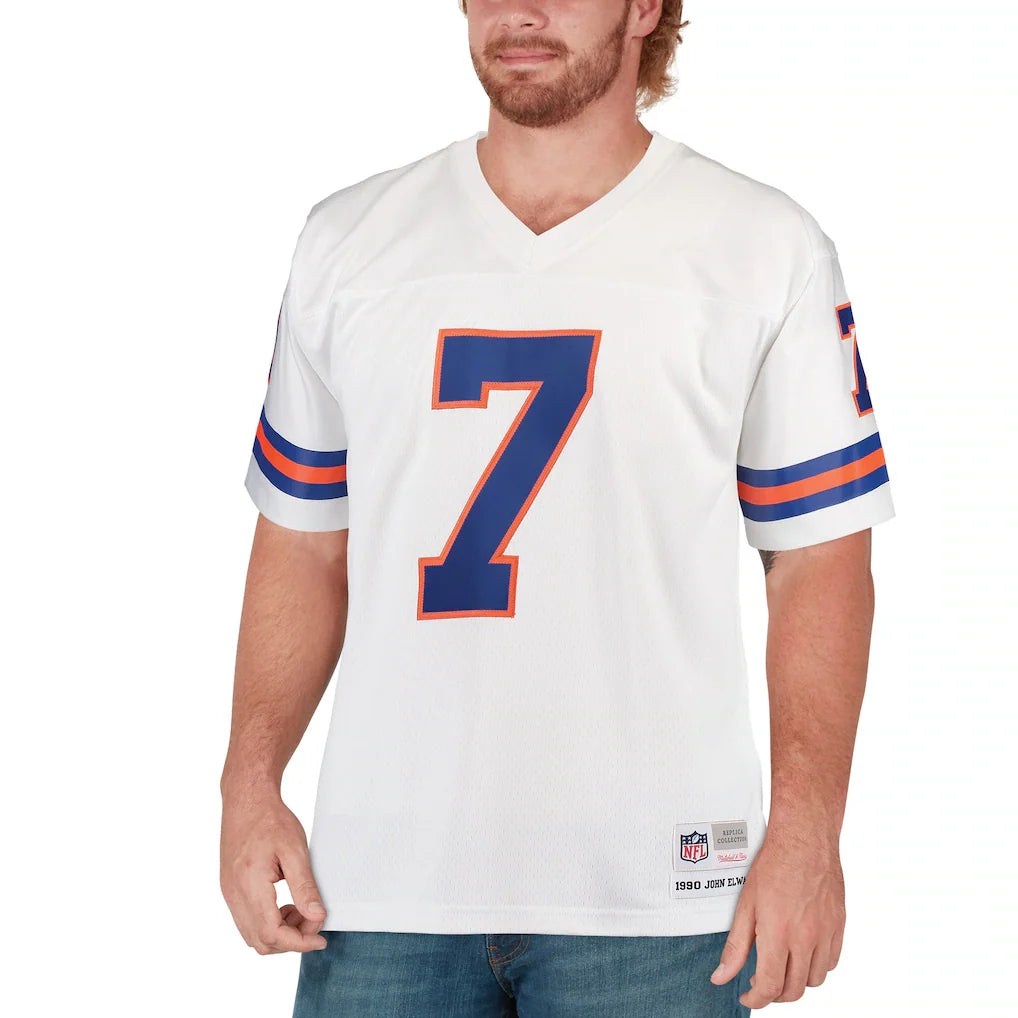 John Elway 1990 Denver Broncos Official NFL Mitchell & Ness Jersey white