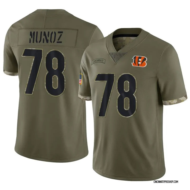 Anthony Munoz Cincinnati Bengals Official NFL Nike Salute to Service Jersey Olive green