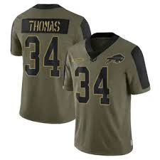 Thurman Thomas Buffalo Bills Official NFL Nike Salute to Service Jersey olive green