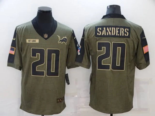 Barry Sanders YOUTH Detroit Lions Official NFL Salute To Service Jersey