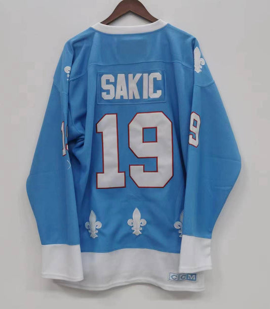 Joe Sakic Quebec Nordiques Official NHL CCM Jersey light blue