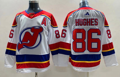 Jack Hughes New Jersey Devils Official NHL Adidas Jersey white