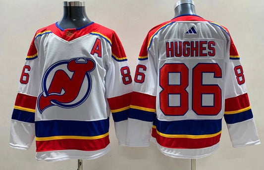 Jack Hughes New Jersey Devils Official NHL Adidas Jersey white