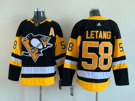 Kris Letang Pittsburgh Penguins Official NHL Adidas Jersey black