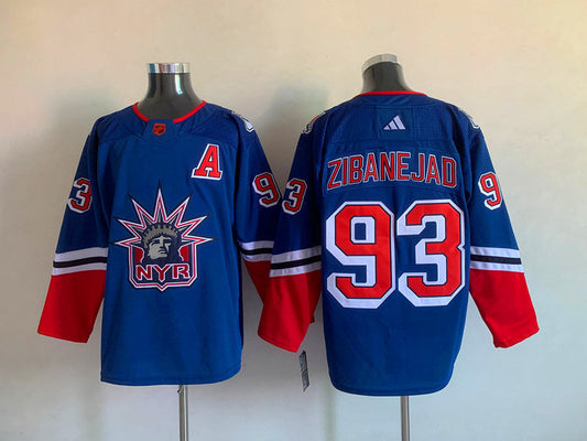Mika Zibanejad New York Rangers Official NHL Adidas Jersey Statue of Liberty Logo