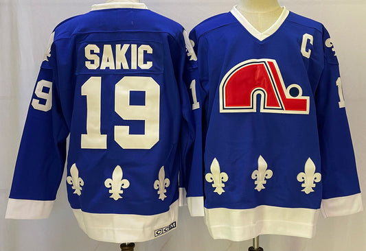 Joe Sakic Quebec Nordiques Official NHL Jersey CCM blue