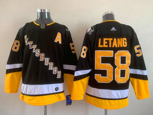 Kris Letang Pittsburgh Penguins Official NHL Adidas Jersey black