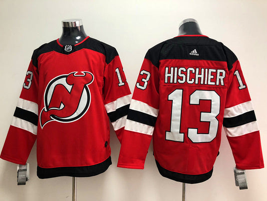 Nico Hischier New Jersey Devils Official NHL Adidas Jersey red