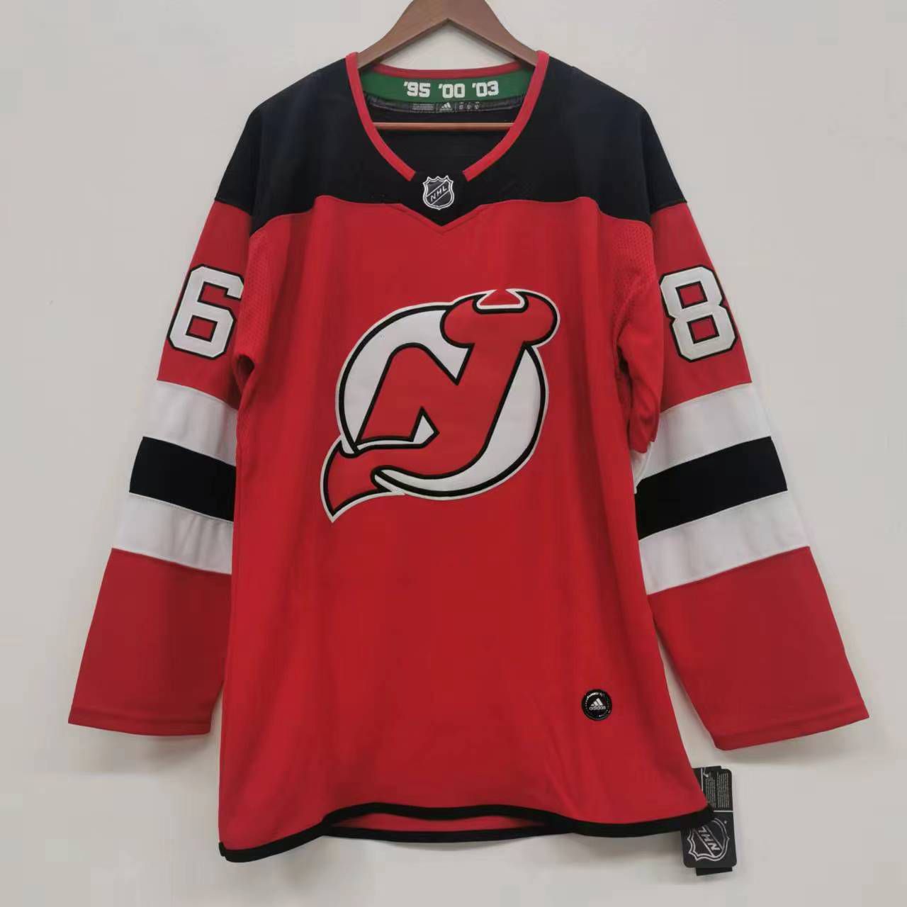 Jack Hughes New Jersey Devils Official NHL Adidas Jersey red