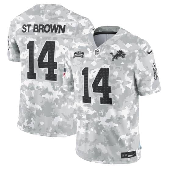 Amon-Ra ST Brown YOUTH KIDS Detroit Lions Official NFL Nike Salute to Service Jersey