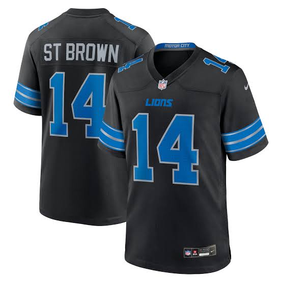 Amon-Ra ST Brown YOUTH KIDS Detroitk Lions Official NFL Nike Jersey black
