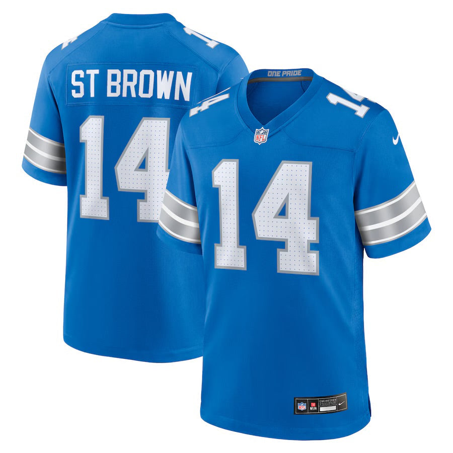 Amon-Ra ST Brown YOUTH KIDS Detroitk Lions Official NFL Nike Jersey black blue