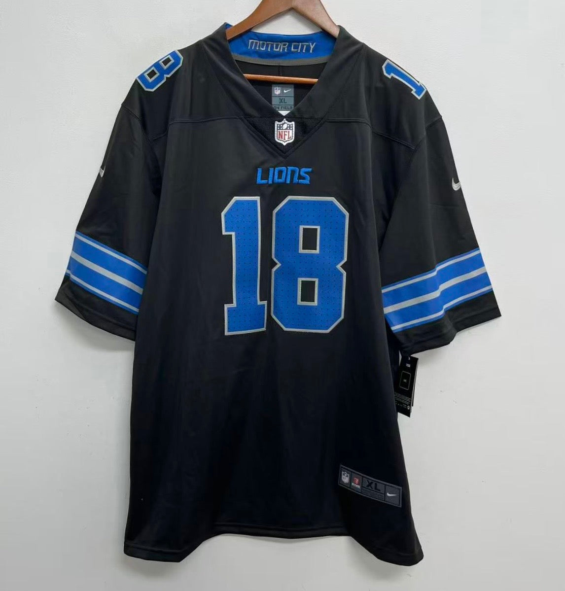 Isaac TeSlaa YOUTH KIDS Detroit Lions Official NFL Nike Jersey black