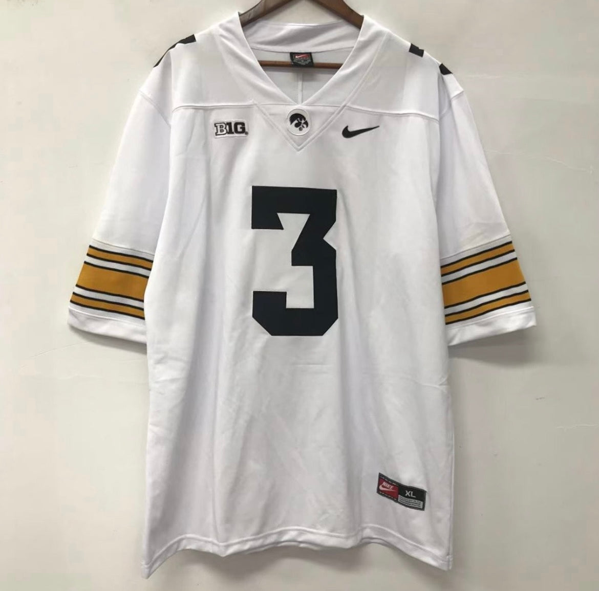 Cooper DeJean YOUTH KIDS Iowa Hawkeyes Official NCAA Nike Jersey white