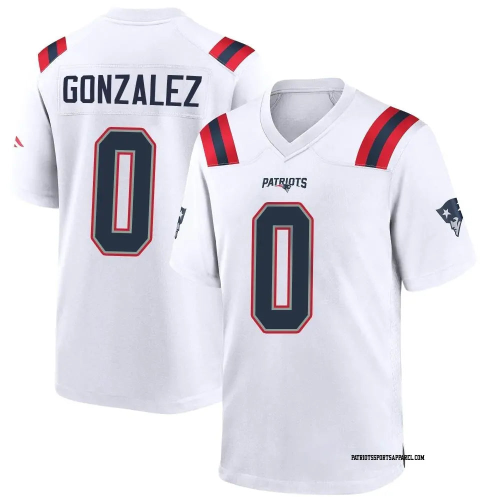 Christian Gonzalez YOUTH KIDS New England Patriots Official NFL Nike Jersey white