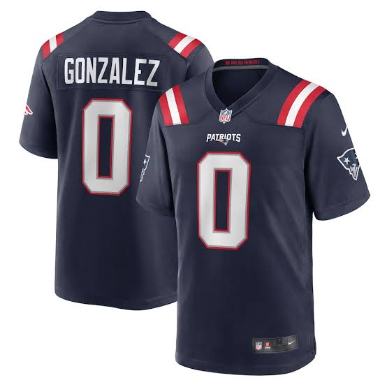 Christian Gonzalez YOUTH KIDS New England Patriots Official NFL Nike Jersey blue