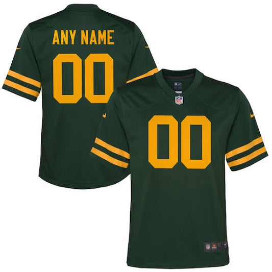 Any Name & Number YOUTH KIDS Green Bay Packers Official NFL Nike Jersey Retro Alternative
