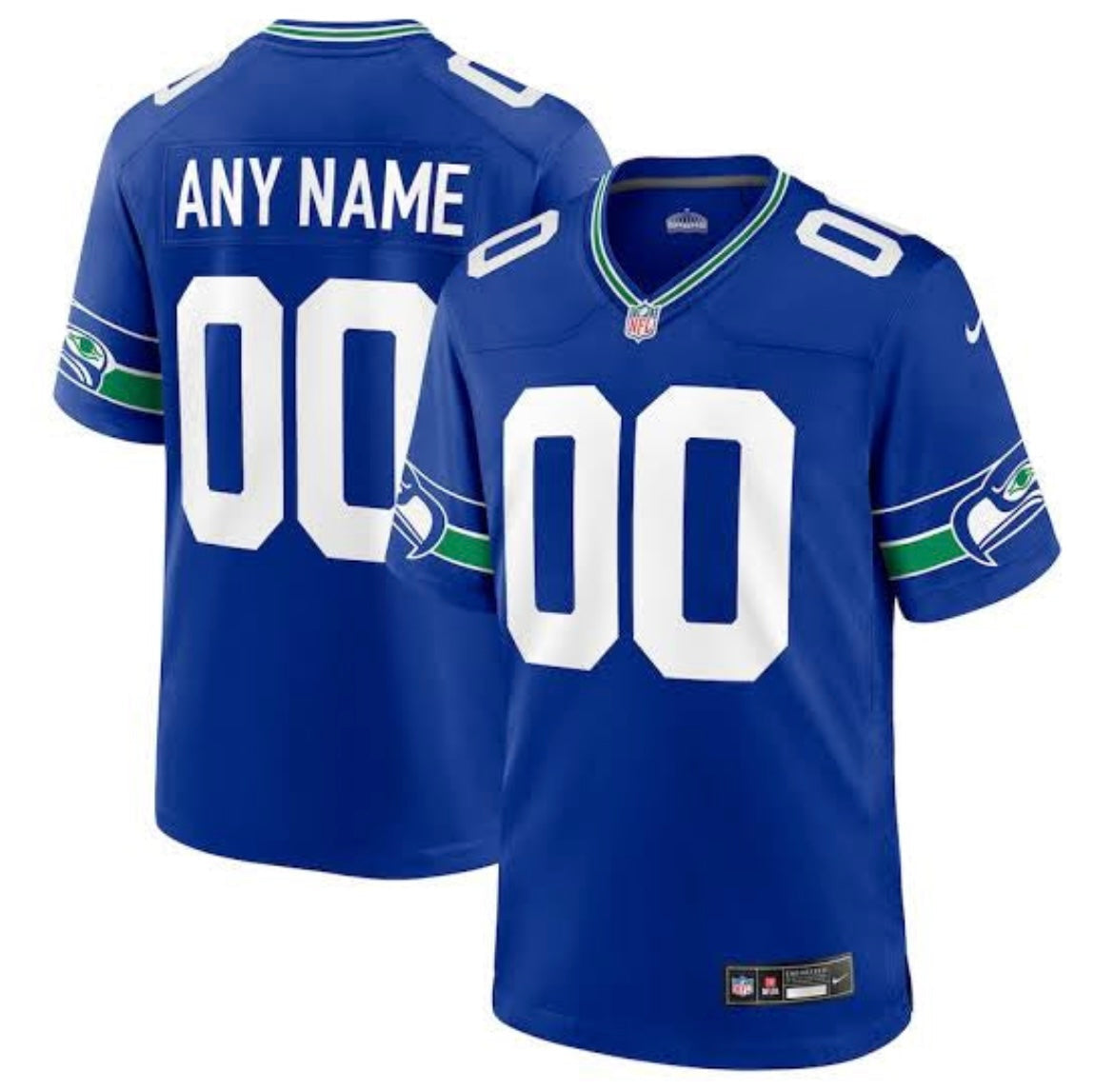 Seattle Seahawks Any Name & Number customized YOUTH KIDS Official NFL Classic Retro blue Jersey