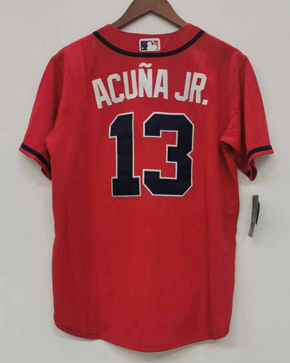 Ronald Acuña Jr. YOUTH Atlanta Braves Official MLB Nike jersey red