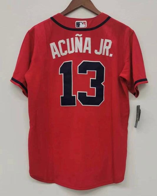 Ronald Acuña Jr. YOUTH Atlanta Braves Official MLB Nike jersey red
