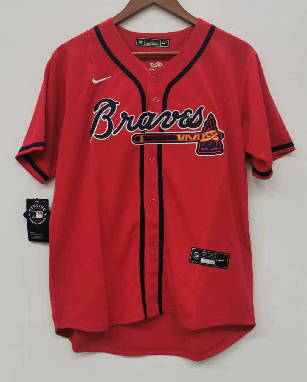 Ronald Acuña Jr. YOUTH Atlanta Braves Official MLB Nike jersey red