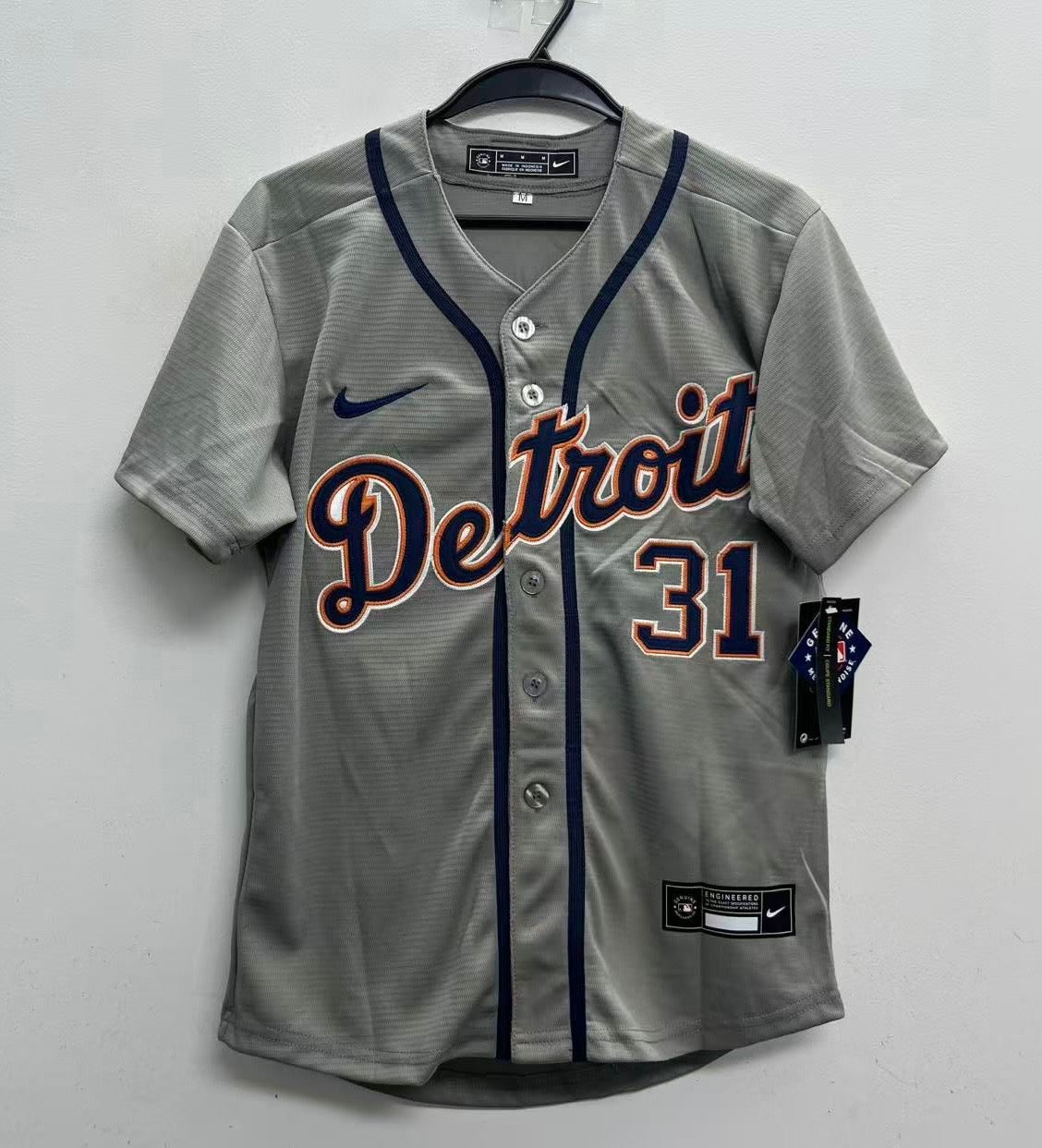 Riley Greene Detroit Tigers Youth Kids Official MLB Nike Jersey gray