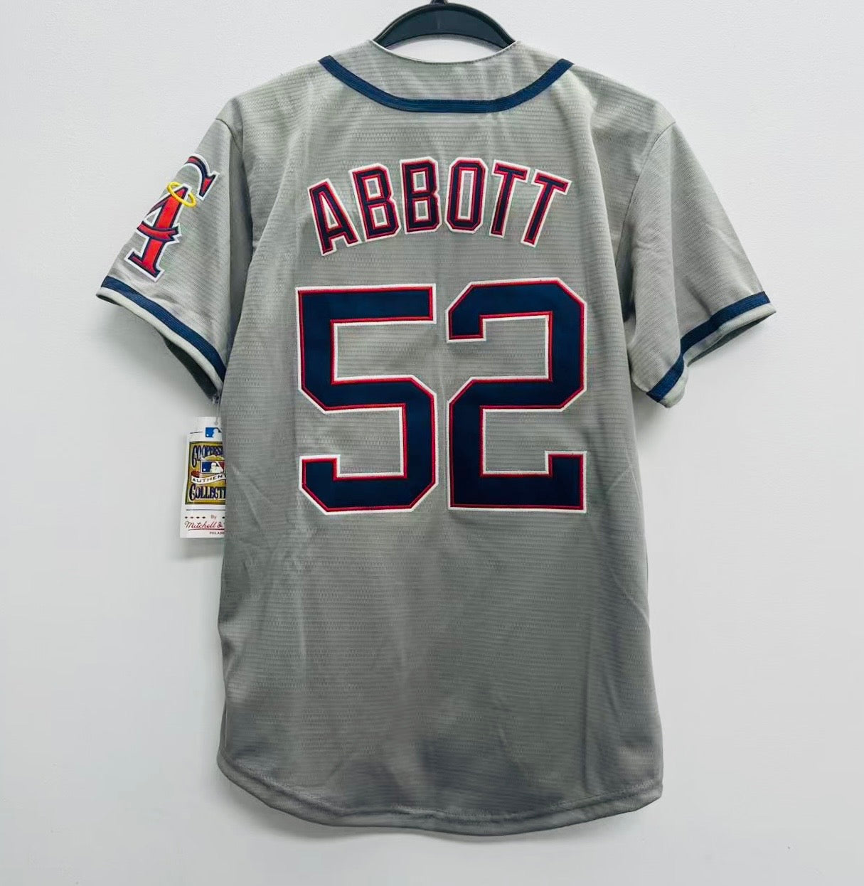 Jim Abbott YOUTH KIDS Anaheim Angels Official MLB Majestic Jersey gray