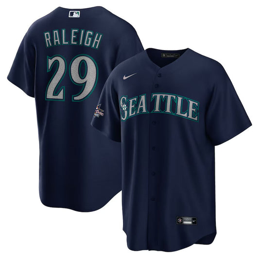 Cal Raleigh YOUTH KIDS Seattle Mariners Official MLB Nike Jersey blue
