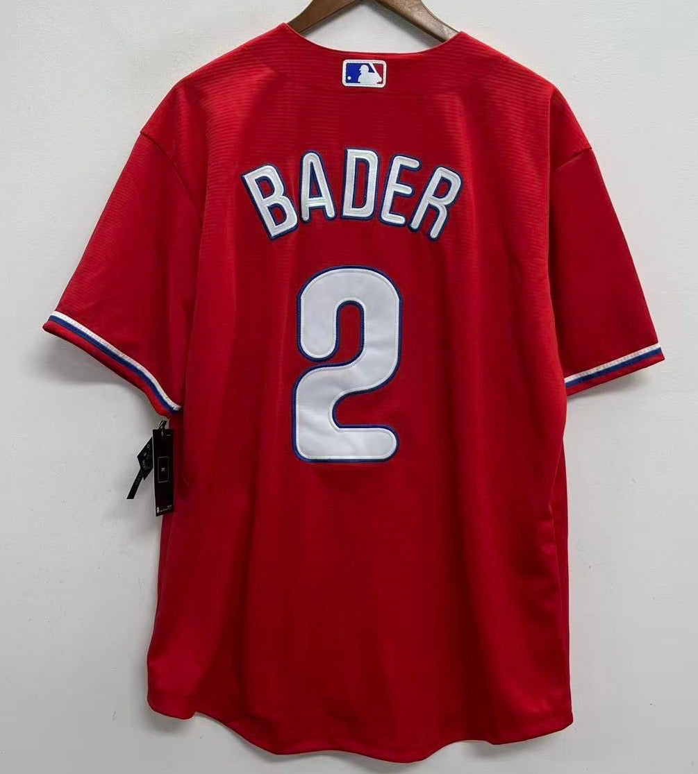 Harrison Bader YOUTH KIDS Philadelphia Phillies Official MLB Jersey red