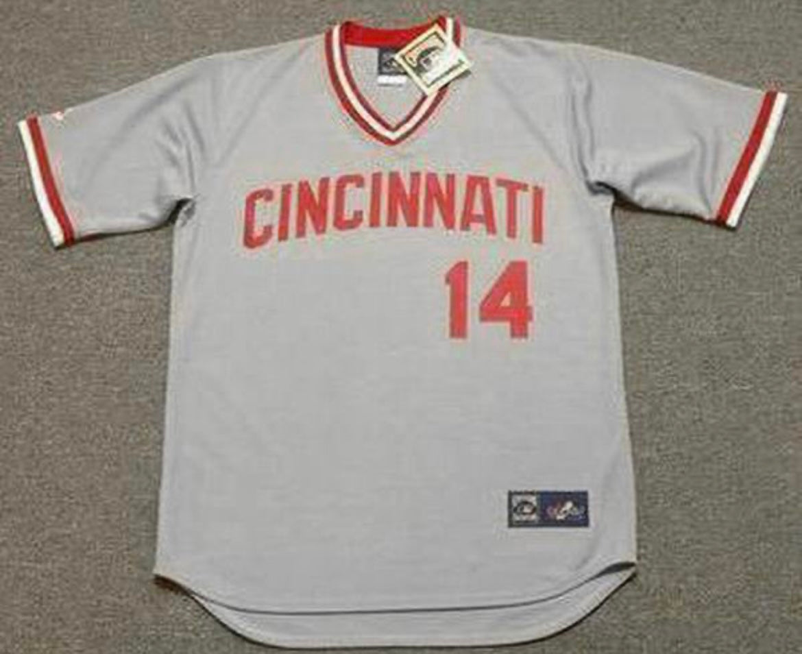 Pete Rose YOUTH KIDS Cincinnati Reds Official MLB Majestic Jersey Gray