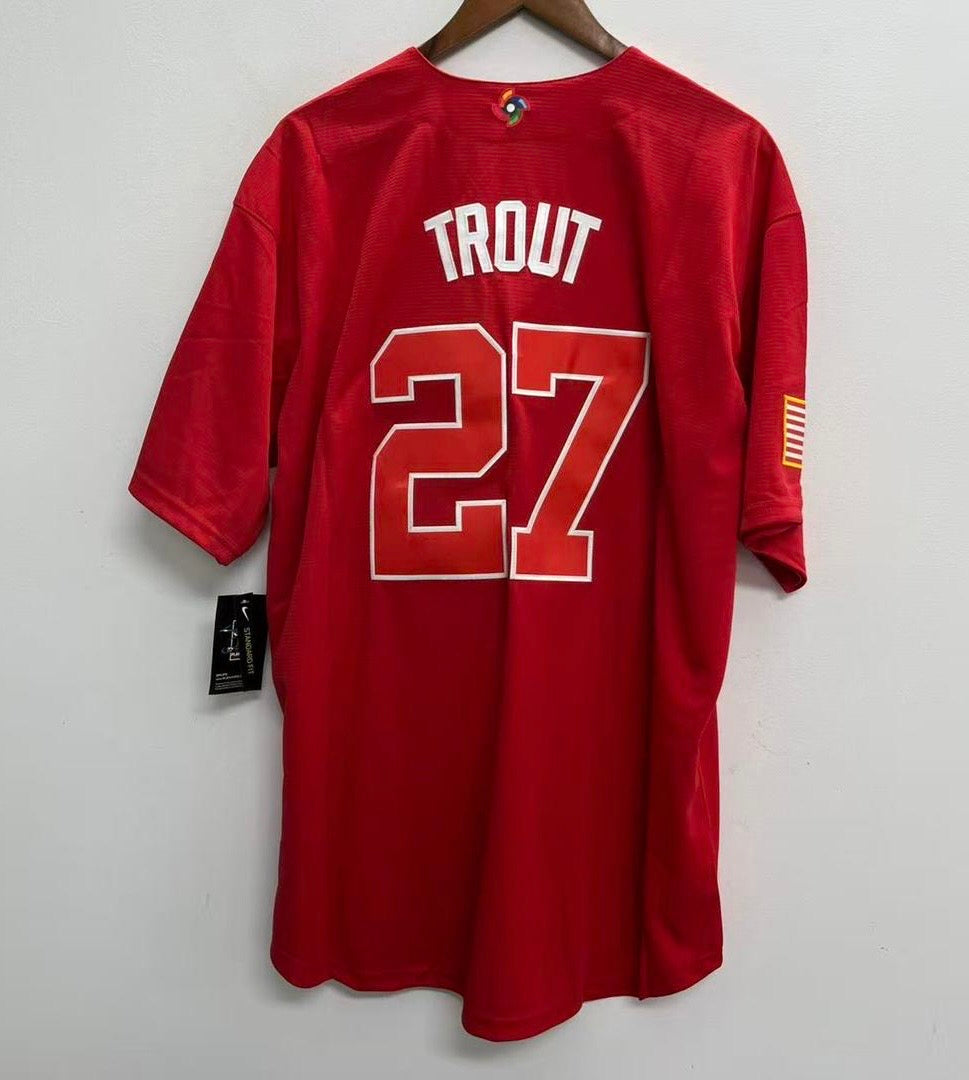 Mike Trout USA baseball YOUTH KIDS Official Nike Jersey Red