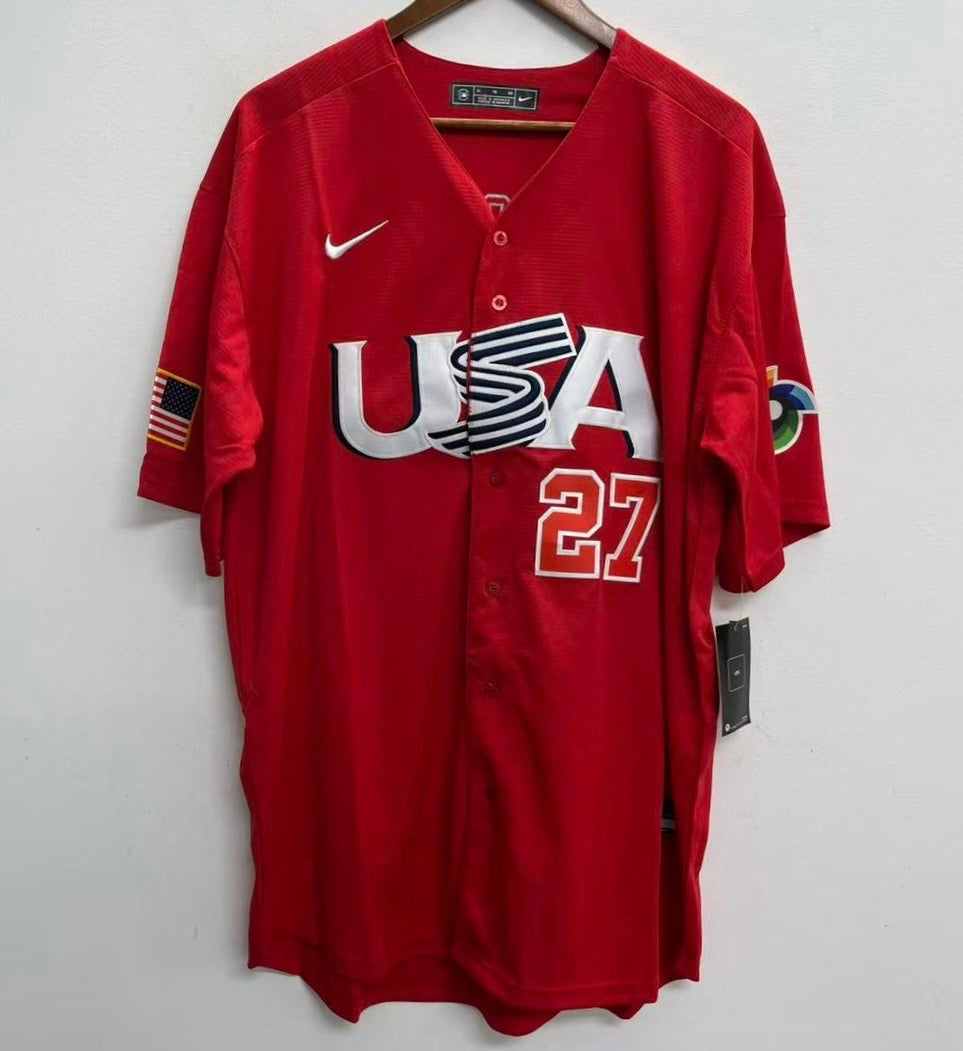 Mike Trout USA baseball YOUTH KIDS Official Nike Jersey Red
