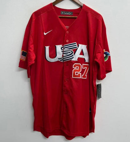 Mike Trout USA baseball YOUTH KIDS Official Nike Jersey Red