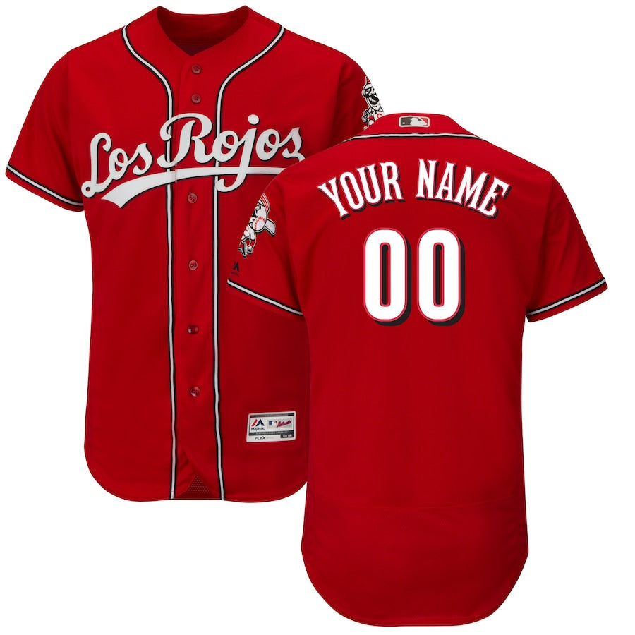 Any Name and Number customized YOUTH KIDS Cincinnati Reds Los Rojas Official MLB Majestic jersey