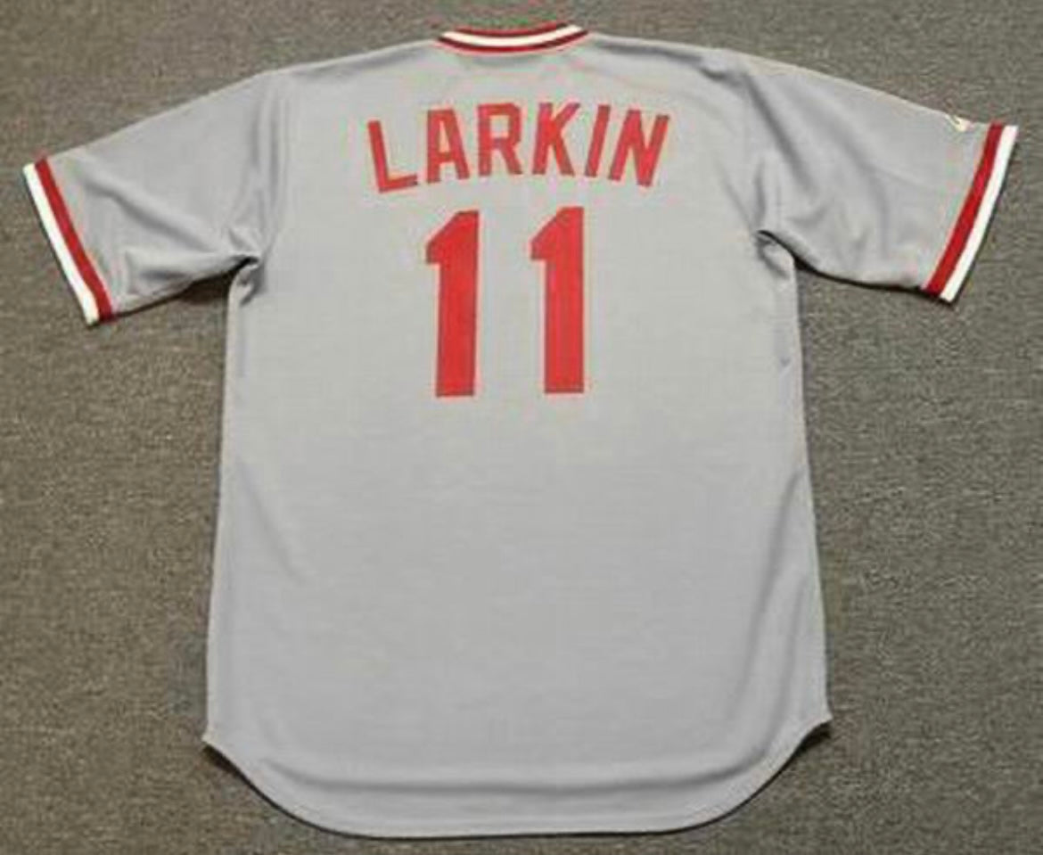 Barry Larkin YOUTH KIDS 1987 Cincinnati Reds Official MLB Majestic Jersey