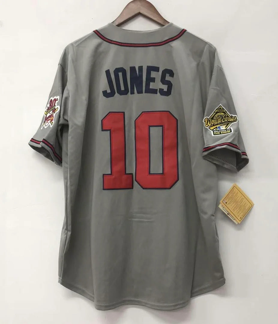 Chipper Jones YOUTH KIDS Atlanta Braves jersey Mitchell & Ness gray