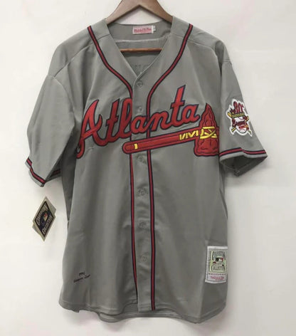 Chipper Jones YOUTH KIDS Atlanta Braves jersey Mitchell & Ness gray