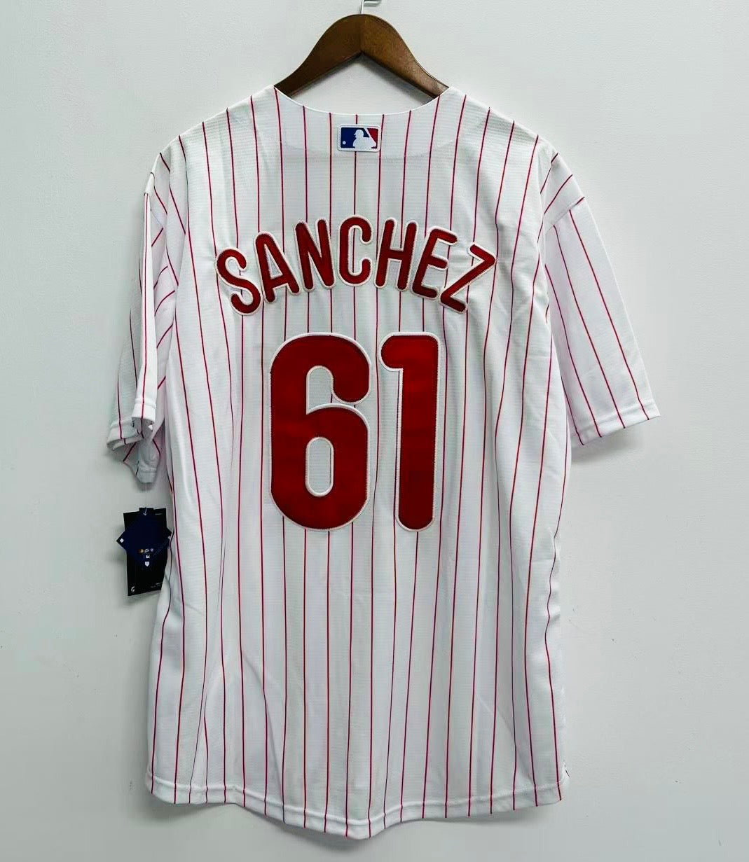 Christopher Sanchez YOUTH KIDS Philadelphia Phillies Official MLB Jersey white pinstripes
