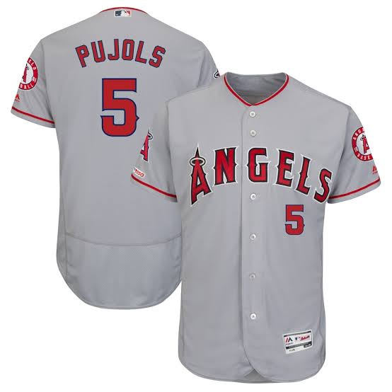 Albert Pujols YOUTH KIDS Anaheim Angels Official MLB Majestic Jersey gray