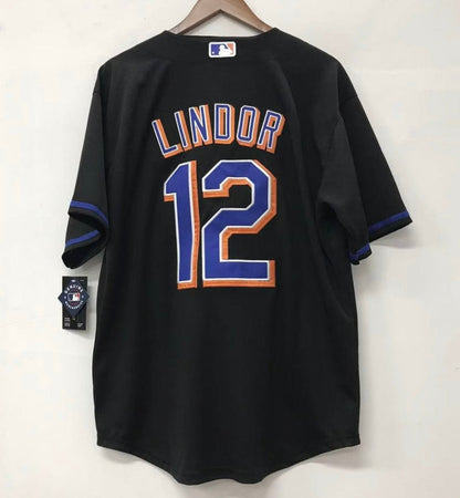 Francisco Lindor YOUTH KIDS New York Mets Official MLB Nike Jersey black