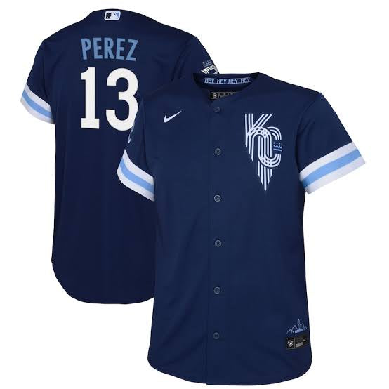 Salvador Pérez YOUTH KIDS Kansas City Royals Official MLB Nike City Connect Limited Jersey
