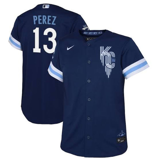 Salvador Pérez YOUTH KIDS Kansas City Royals Official MLB Nike City Connect Limited Jersey