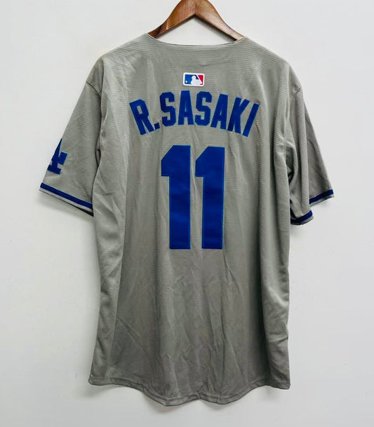 Roki Sasaki YOUTH Los Angeles Dodgers Official MLB Nike Jersey gray