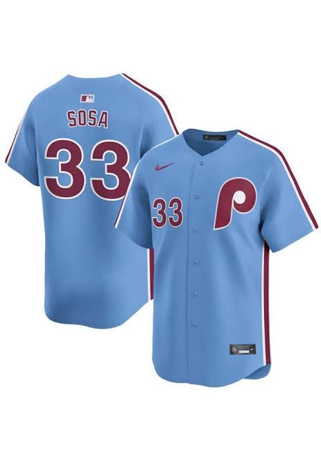 Edmundo Sosa YOUTH Philadelphia Phillies Official MLB Nike Jersey blue retro